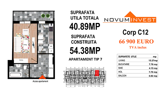 Garsoniera Tip 7 - Corp C12 - Splaiul Independentei